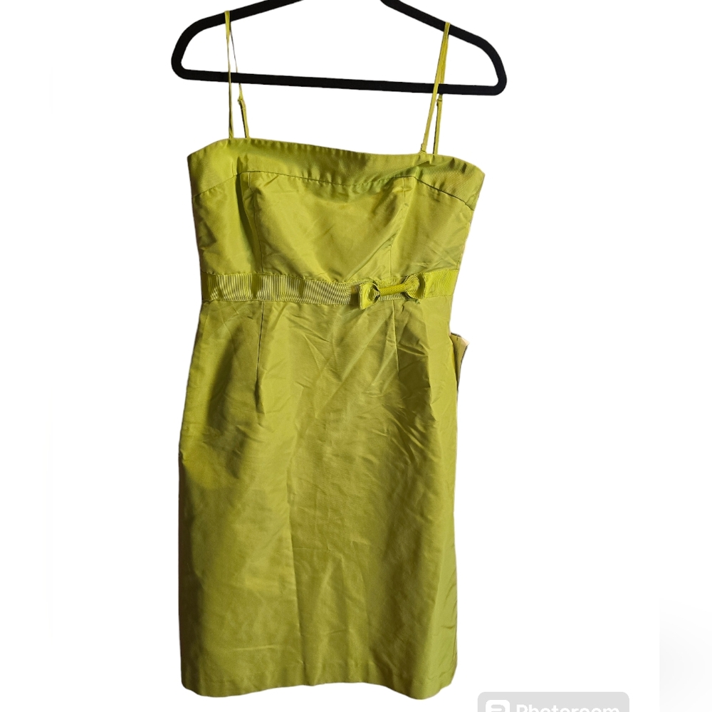 NWT J. Crew Special Occasion 100% Silk Green Bow Dress Size 10P